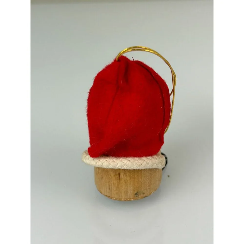 Made in Japan Wooden Skiing Gnomes Christmas Tree Ornaments Handmade Vintage Set